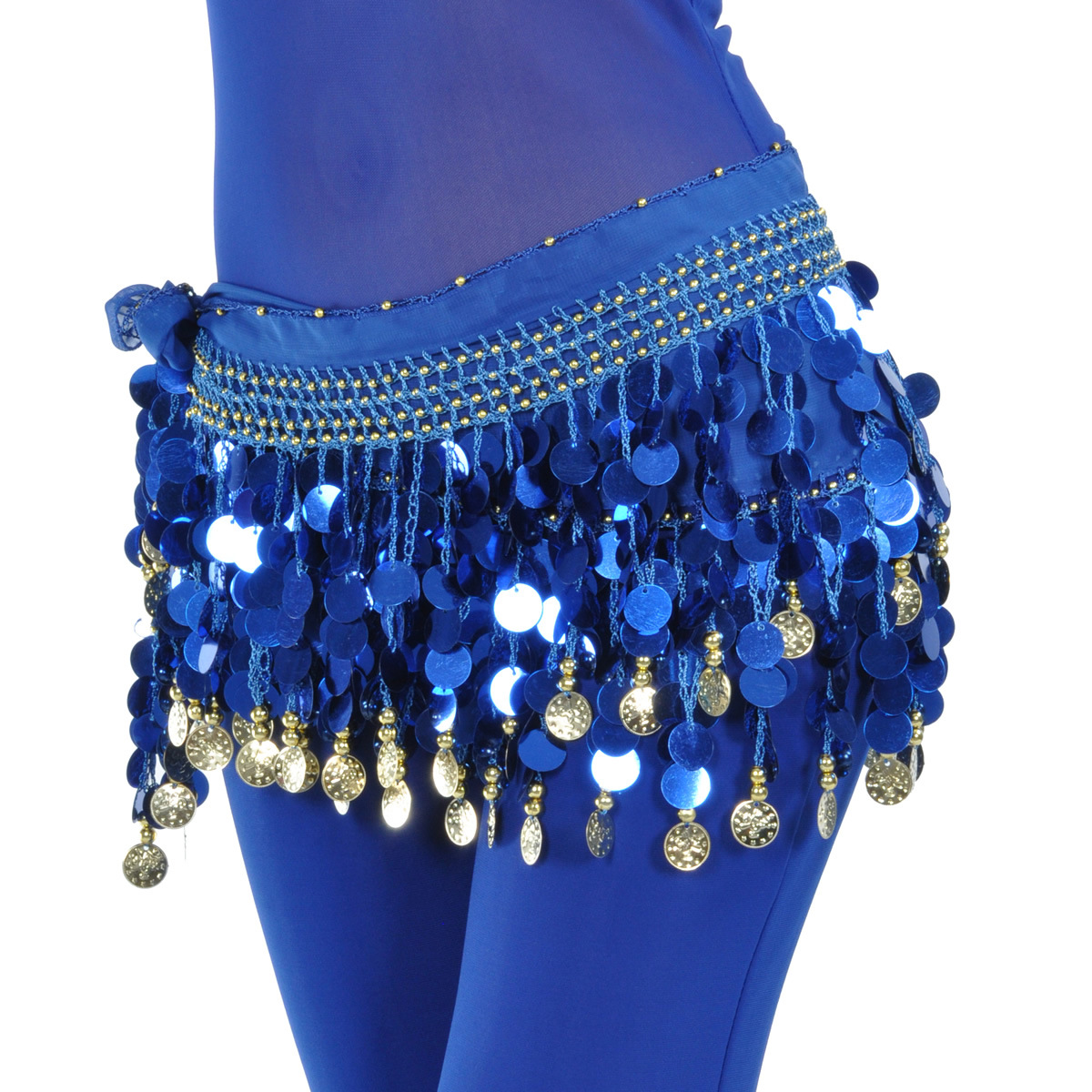 Dancewear chiffon gold coins belly dance hip scarf more colors